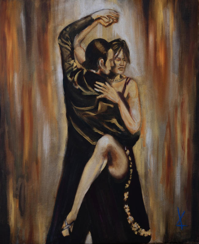 Strictly Tango	The drama and intensity of Argentine Tango in oil on canvas	55 x 46 cm	£275
