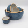 Set of blue/white nesting bowls