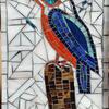 Mosaic of kingfisher using stained glass sheets (33 cm x 20 cm)