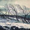 Winter trees, acrylic on paper