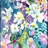 Floral dance. watercolour. Framed.  Outer measurement 17x21”  £90
