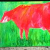 Red cow - Oil Painting