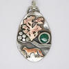 River Fox pendant. Mixed recycled metals. 