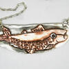 The winning trout. Recycled copper pendant with barleycorn chain.
