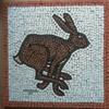 hare mosaic from large collective work depicting Hertfordshire birds and animals
