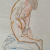 Nude on Cloth watercolour on paper