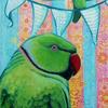 Party parakeet!  Prints and cards available.