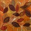 Leaves II, batik on silk with fabric and stitch