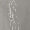 aligned woman. chalk on paper
