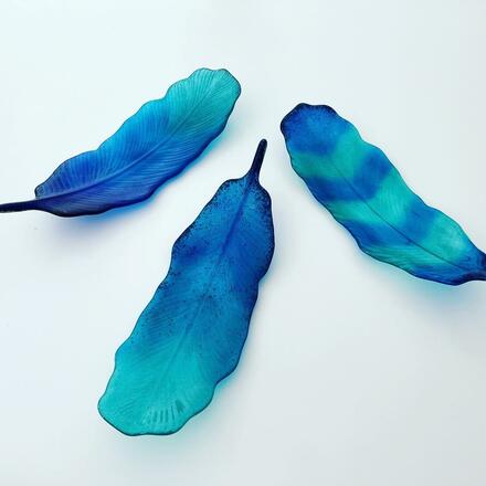 Fused glass feathers