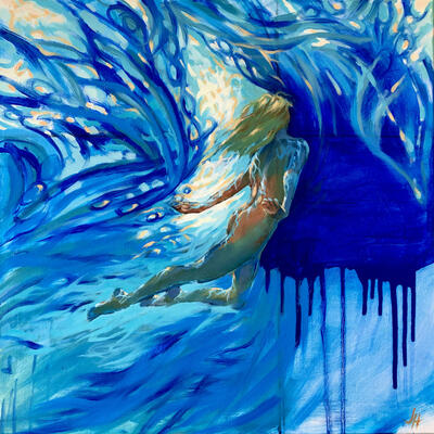 Figurative/ movement/colour/life drawing/landscape/contemporary/water/underwater swimming