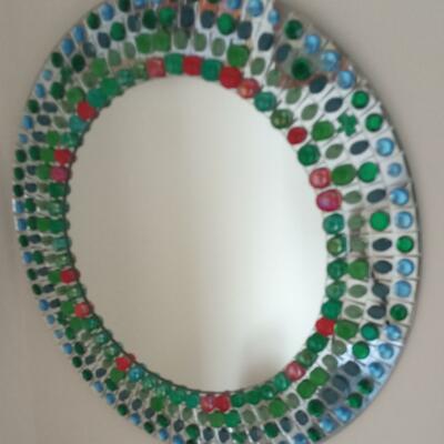 Mirror with Glass Beads