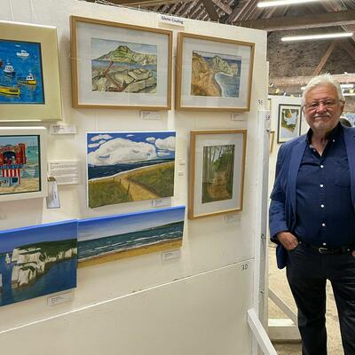 Glenn at an Exhibition of some of his artwork