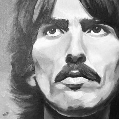 'George Harrison' Acrylic on canvas 12 x 12 ins