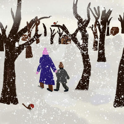 Winter stroll - illustration 