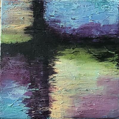 Off Square, mixed media, acrylic, abstract, 25cm square