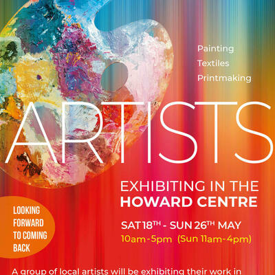 Art exhibition in Welwyn Garden city in May 2024. Paintings, printmaking, textiles for sale