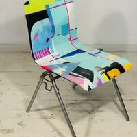 Ad-Hoc Series chair. Hand painted in abstract style. 