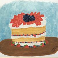 Celebrate cake in gouache 