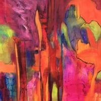Colourful abstract oil painting