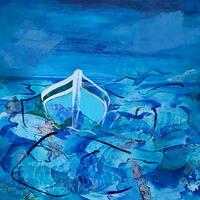 Clearwater Bay - mixed media, acrylic painting,  Petra Geggie