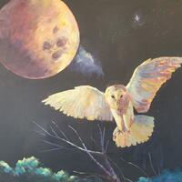 Moonstruck - Acrylic on canvas 1m x 1m 