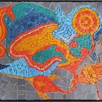 Mosaic fish abstract based on one of my paintings
