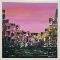 Urban Sunset; Acrylic on canvas; 50x50 cm
