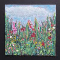 Wildflowers in Summer. Acrylic and oil on board.
