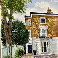 Watercolour of London Town house