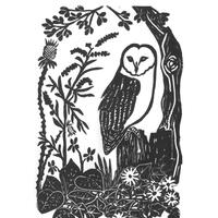 Barn Owl lino print