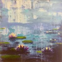 Serenity 80 x 80cm Acrylic on Canvas, Greeting Cards available.