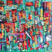 ‘Favela vibe’ 120x60cm. Acrylic on canvas ready to hang.