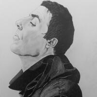 Liam Gallagher/ My favourite sketch I’ve done to date, free hand drawing on heavy A4 paper