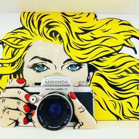 Miranda, Fused and Painted Glass with a Vintage Camera