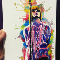 Liam Gallagher Knebworth 96 … Watercolour on A4 300gsm paper