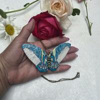 Handmade Porcelain Butterfly necklace/bronze chain only 1 of each design