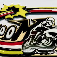 Vroom, Fused and Hand Painted Glass Wall Art