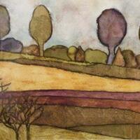 Gade Valley - watercolour with handmade, natural-dye pigments 