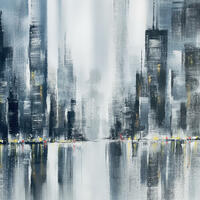 'Abstract City2' Acrylic on Board 50 x40 cm
