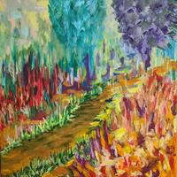 Along the Path (this fantastic painting is 120cm x 100cm - must be seen in reality)