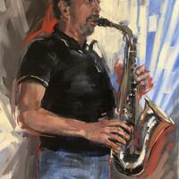 musician/saxophone player/portrait/vibrations/music