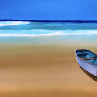 'Blue Horizon' Acrylic on Canvas 50 x 40 cm