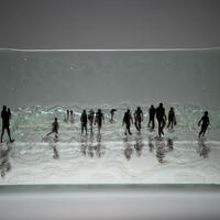 The Beach, fused glass