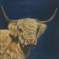 Jo Chesney - Buttercup. Highland Cow Painting. Acrylic Painting