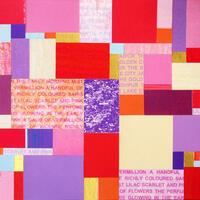 Christine Calow "Lilac, Scarlet And Pink No.1" Printed and collaged paper