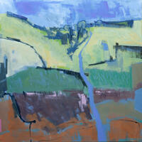 Blue River 3- Acrylic on ply board 67 x 67cm framed ( not for sale ) 