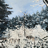 Forest in the Snow // Acrylic on Stretched Canvas (46 x 35 cm)