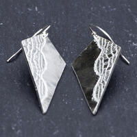 Sterling silver lace textured earrings