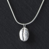 Sterling silver coffee bean necklace